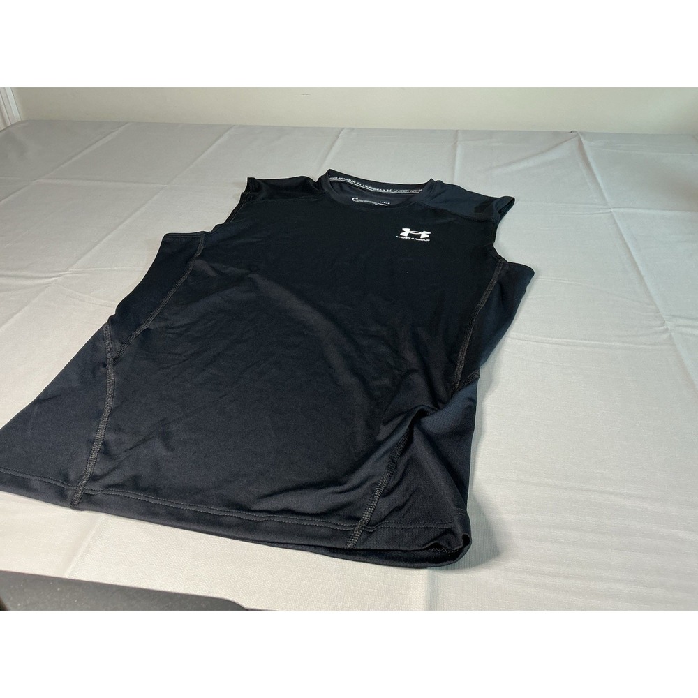 Under Armour HeatGear Compression Shirt Sleeveless Mens Large Black